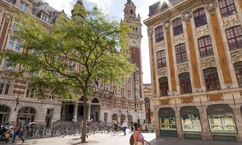 Lille_Beffroi de l’hôtel de ville et soleil